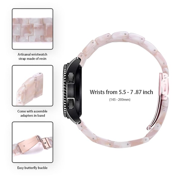 Udskiftningsrem til Garmin Vivoactive 4 - 22mm Vandafvisende Resin Urrem med Blomst Pink Style H Garmin Vivoactive 4