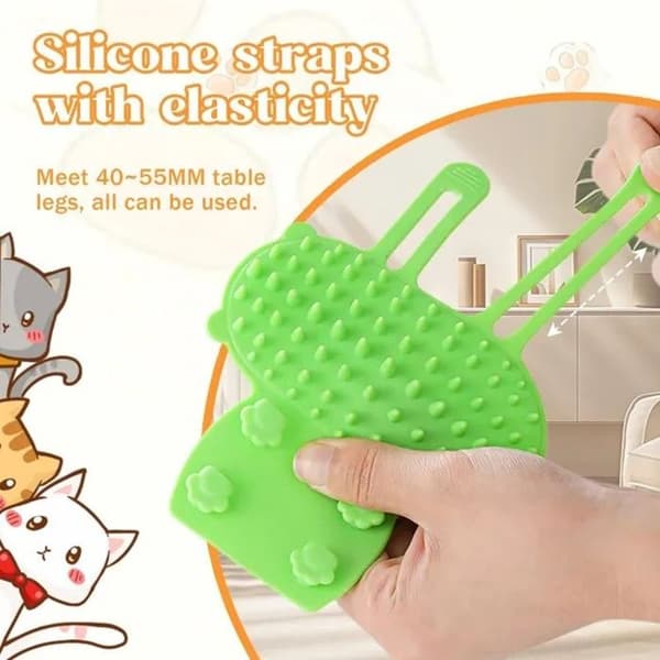 Silikonborste för kattvård, dubbelremfäste, 16x12 cm, 3-pack, Anti-hår Massage Kliande Grön