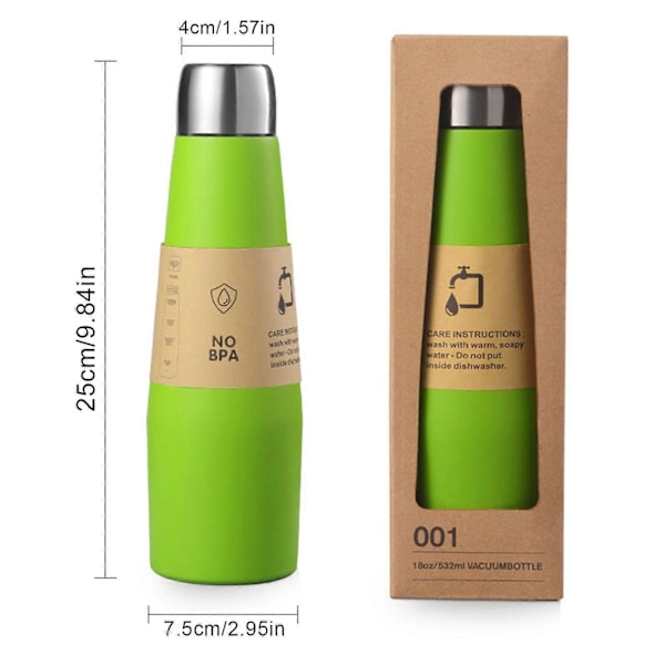 2025 NYHET Gradient 304 Rostfritt Stål Jump Cup Läcksäker Isolerad Vattenflaska 532 ml (18 OZ). white