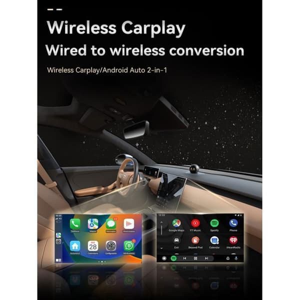CarPlay-adapter / Bilradio / Billjud - Trådlös - Bluetooth 5.3 - USB Typ-C - Plug and Play