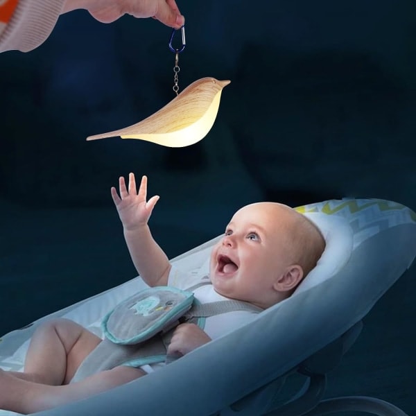 Touch-sänglampa dimbar liten lampa för sovrum 3 nivåer ljusstyrka laddad fågel nattlampa för sovrumskit