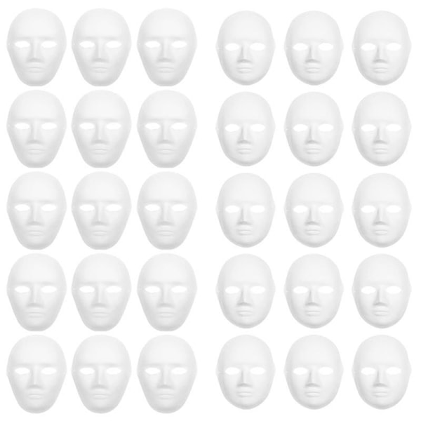 30 kpl Paper Mache -naamioita 2 koossa - Luo taiteellisia käsityöprojekteja seinäkoristeista teatteriin
