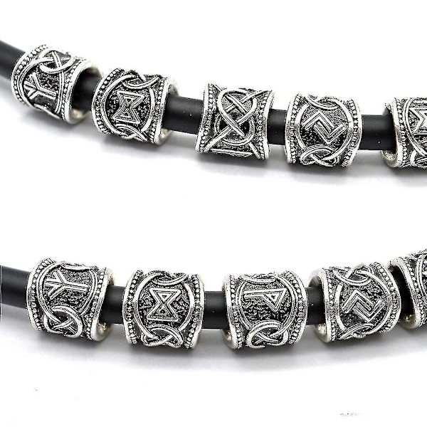 24 st Viking Rune Skägg Västkust Paracord Hår Skägg För Diy Smycken Makin