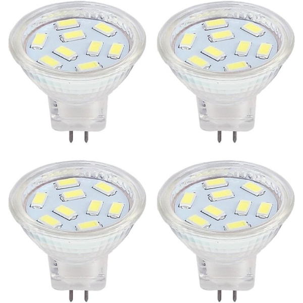 2W MR11 GU4 LED-lampa 12 volt kall vit 6000K, 20W halogenersättning, MR11 G4/GU4.0 LED-strålkastare för hem, landskap, infälld