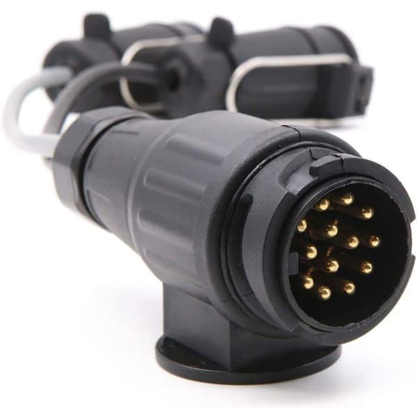 13-pin til 12N + 12S 7-pin elektrisk tilhengeradapter, 13-pin campingvognomformer