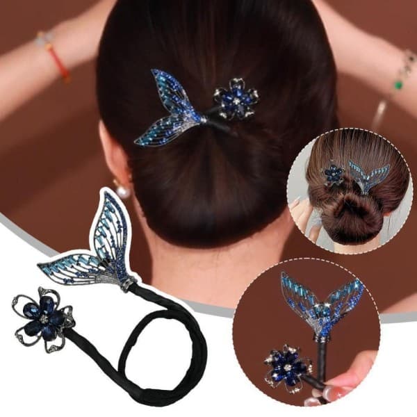Rhinestone Blomster Hårklemme Hårbolle Maker