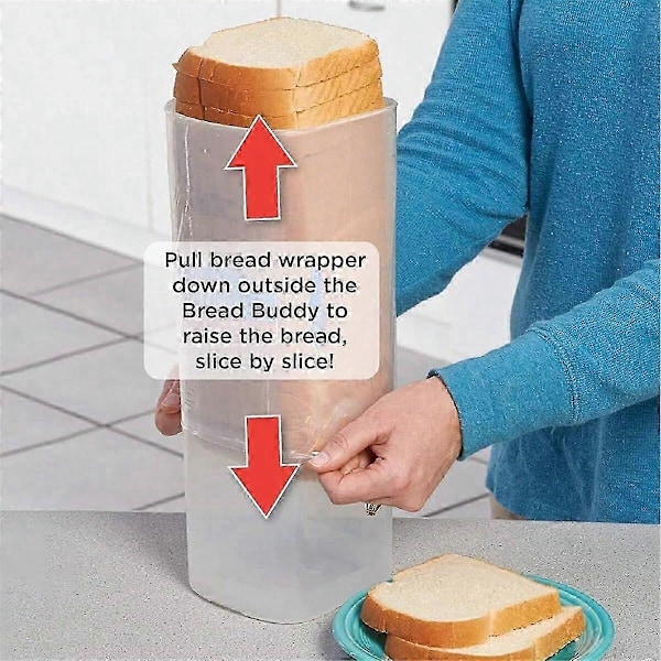 Transparent Brödlåda Plast Förvaringsbehållare för Toast med Lock, Bröd Crisper, Brödförvaringsbehållare, c