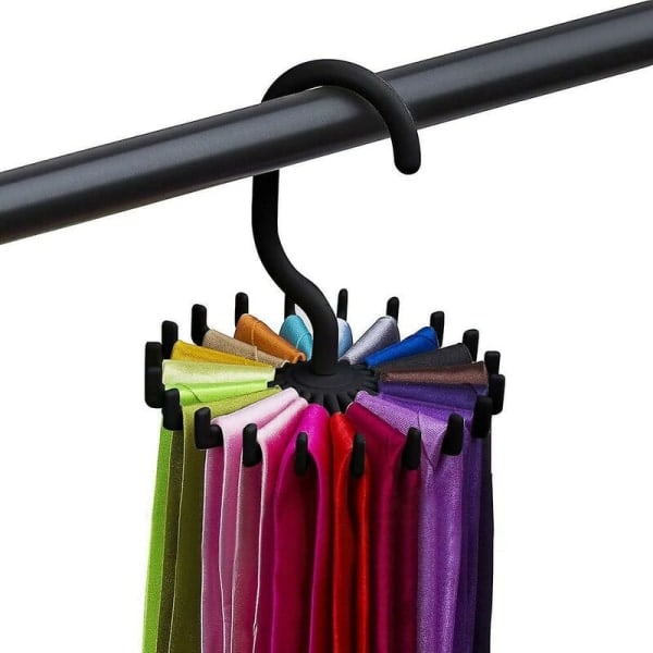 Xiaotuz Fargerik slipsholder 360 graders rotasjon slips henger slips belte sjal kjedeholder for 20 slips med lengre kroker garderobe arrangør