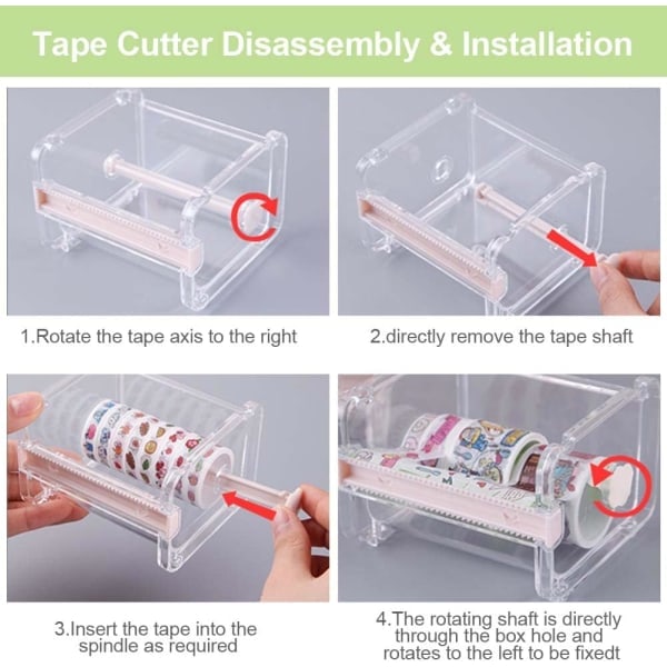 2-pakks skrivebordsbåndholder, båndkutterrullbåndholder, DIY-båndarrangør