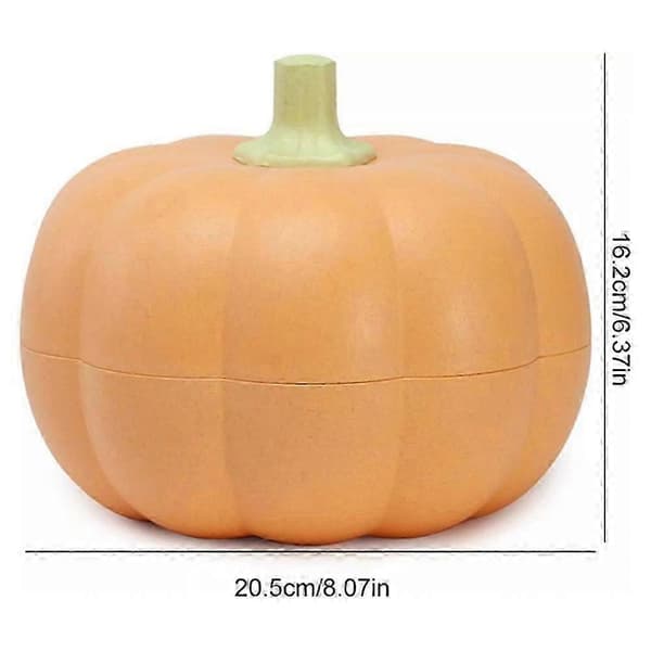 Pumpaskål, dubbellager pumpafrukt / godisskål matförvaringsbehållare orange