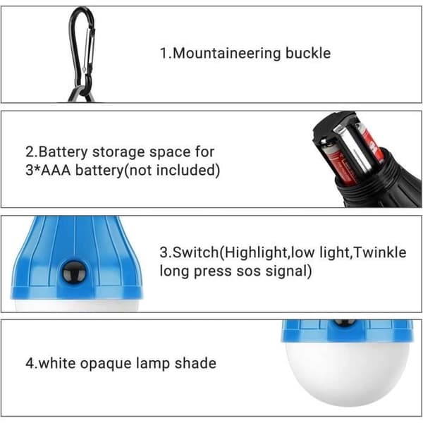 Campinglanterne - Uspesifisert - Modell Uspesifisert - 180 Lumen - 3 Lysmoduser - Vannbestandig