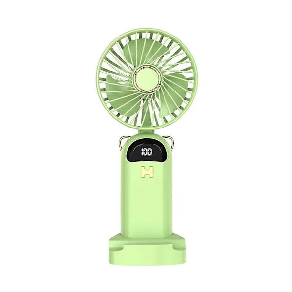 Drevet Håndventilator Mini Bærbar Håndholdt Ventilator Studerende Lille Ventilator Digital Display Foldbar Bord Aromaterapi USB Opladning Hængende Hals Elektrisk Ventilator