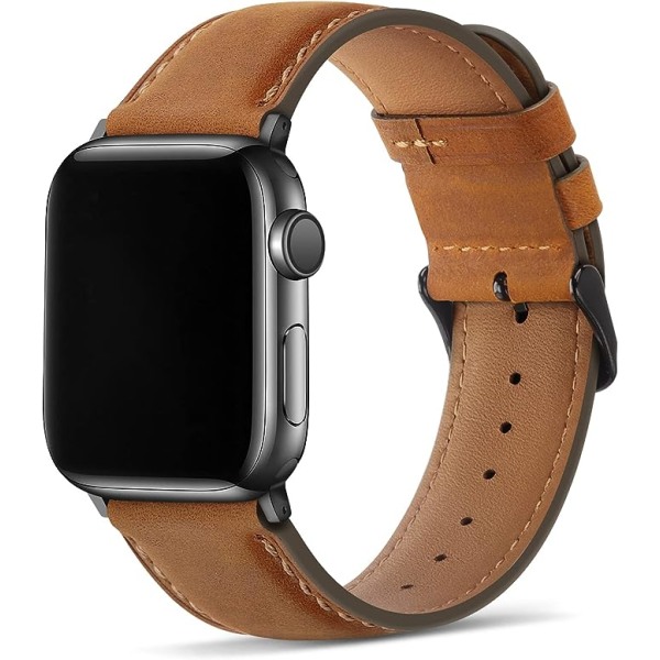 Kompatibel med Apple Watch-rem 49mm 45mm 44mm 42mm Ægte læder udskiftningsarmbånd kompatibel med Apple Watch Ultra Series 8 7 (45mm)