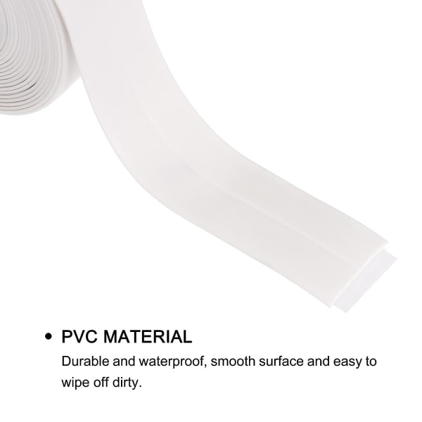 Vedenpitävä Tiivistenauha Itsekiinnittyvä 0,87"L x 10,5'L PVC-tiivisteteippi keittiöön kylpyhuoneeseen valkoinen