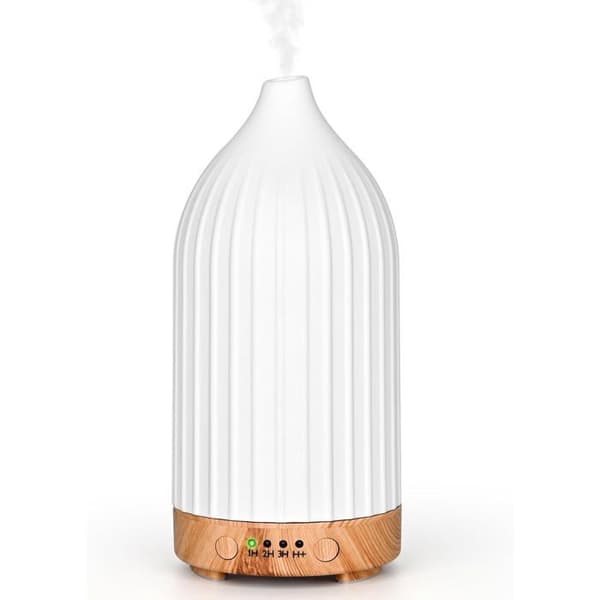 Keramisk diffusor för eteriska oljor, ultraljudselektrisk, för hemmabruk, vit, 100 ml