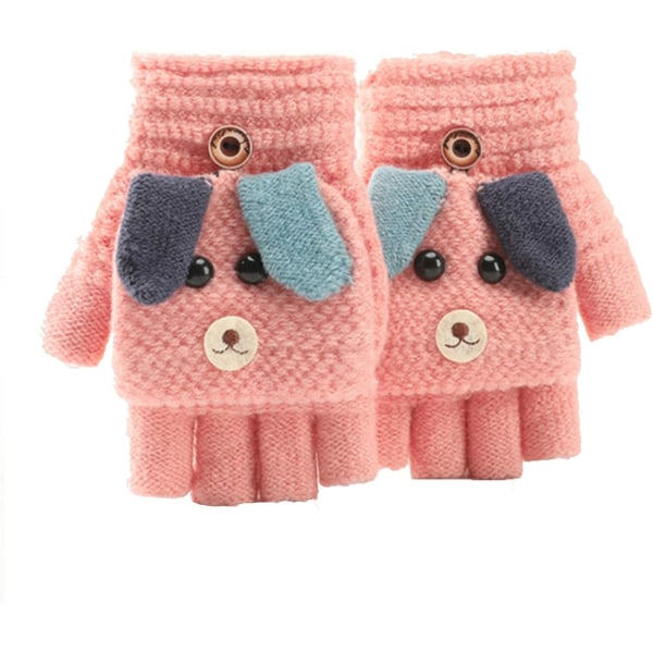Sarjakuva Unisex Lapset Sormettomat Sormikkaat Läpällä Hattu - Muunnettava Käännettävä Yläosa Lämpimät Sormikkaat Sormikkaat Hattu Söpö Sarjakuva 6-13 Ikäisille Pojille Ja Tytöille