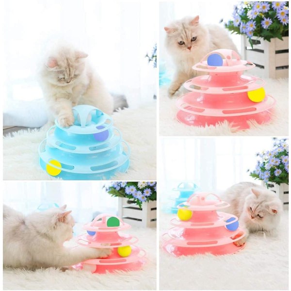 Pure Feline - Titan Tower - Indendørs Cat Tower - Multi-level Interactive Cat Legetøj - Velegnet til en eller flere katte - pink