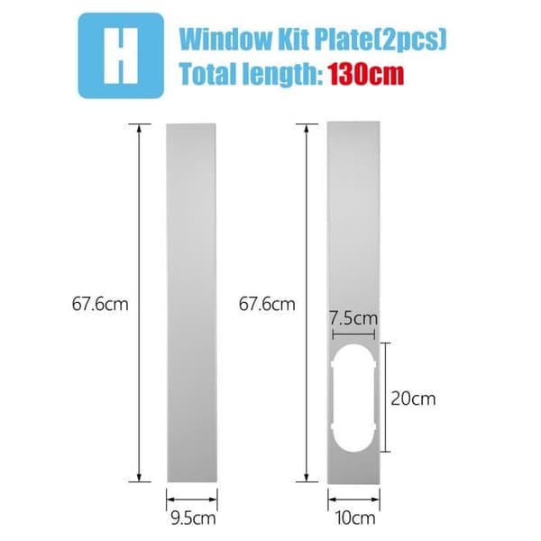 130 cm fönsterskjutare - för bärbar luftkonditionering - vit