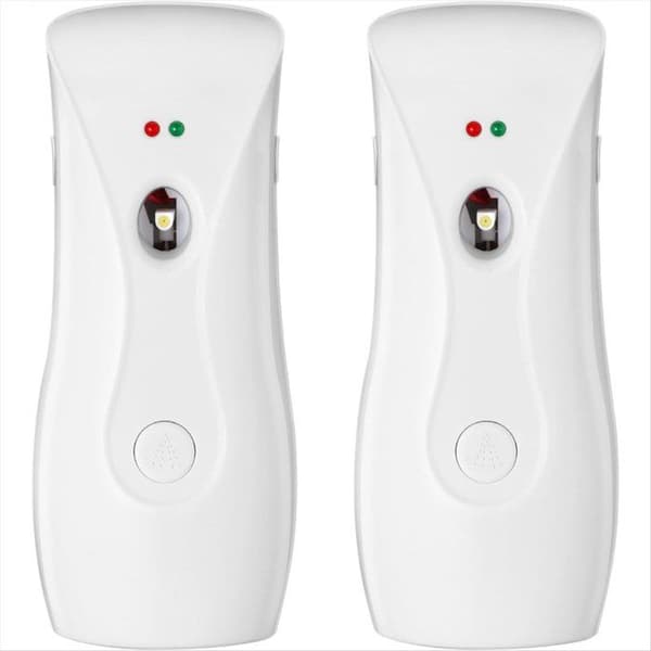 Automatiska luftfräschare (2-pack), aerosolsprutor, vägg- eller golvmonterade, justerbar timer