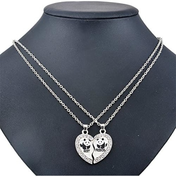 2 kpl Parhaat ystävät Split Heart Kaulakoru Ystävyys Kaulakoru Breaking Couple Puzzle Pandas Parhaat ystävät naiselle