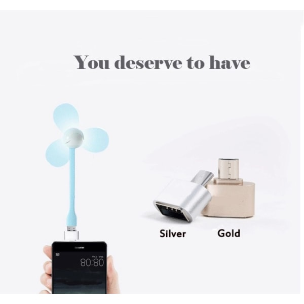 Ny Mini Micro USB 2.0 Adapter Guld för surfplattor/Android