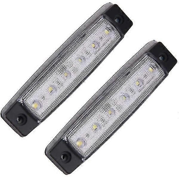 stk. 12v 6 led slepemarkør baklys posisjonslys Sideindikatorlys Signallys Dash Lights (hvit)