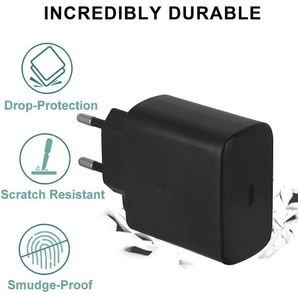 45W USB Type-C hurtig ultra-rask vegglader for Samsung svart