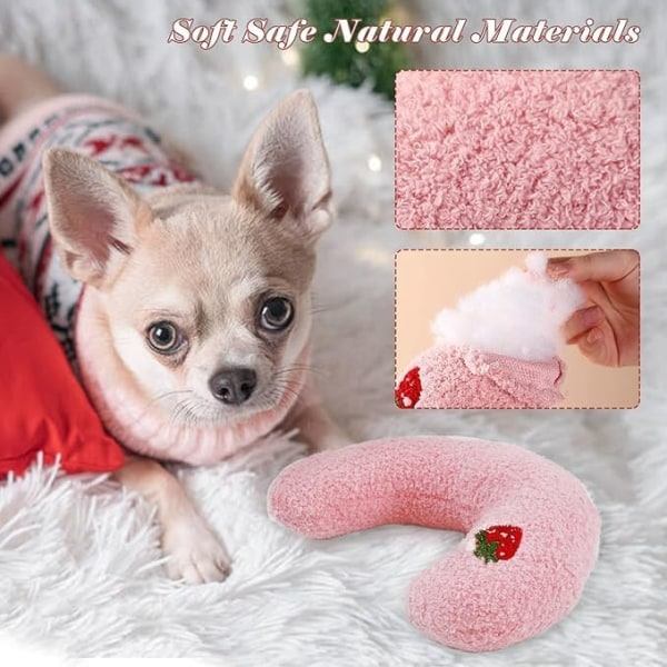 Kattepute Koseleke Mykt Leke Katte Puter for Hund Angstlindring Valp Klemmer Pute Nakke U-formet Pute Hunde Seng Pute Søvnforbedring （3）