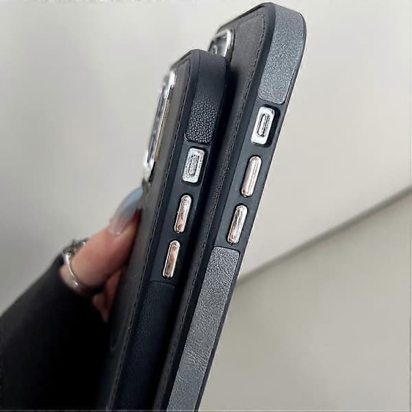Side Leather Magsafe Telefondeksel for iPhone 15 Pro Max