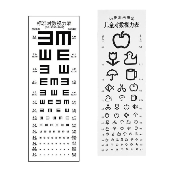 2x vuxna barn ögonschema icke-reflekterande visuell testdiagram för sjukhus