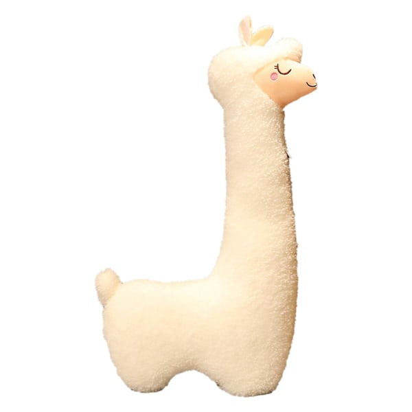 2024 Llama Krops pude, Gigant Alpaca Plys Lang Krops Pude, Fluffy Alpaca Fyldt Dyr, Knusbar Alpaca Lang Pude White 100cm