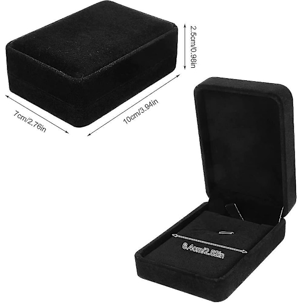 2 Pakker Fløjls Halskæde Gaveæske, Lang Kæde Smykke Organizer Halskæde Display Gave