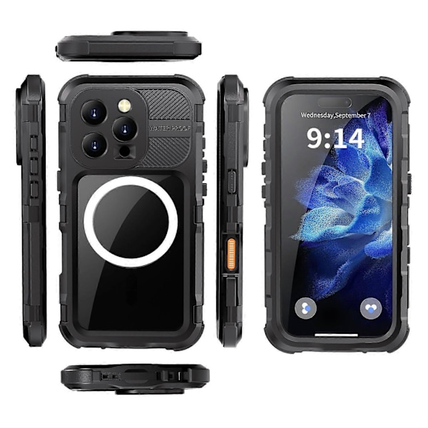 SHELLBOX M Series För iPhone 16 Pro IP68 Vattentätt Skal Metall Dykning Telefonskydd Kompatibelt Multicolor Style A