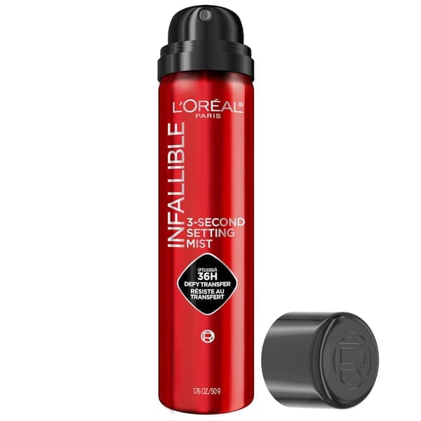 L'Oreal Paris Infallible 3-Second Setting Spray Mist, Mikrofint Mist til op til 36 timers holdbarhed, Klar, 1,76 oz