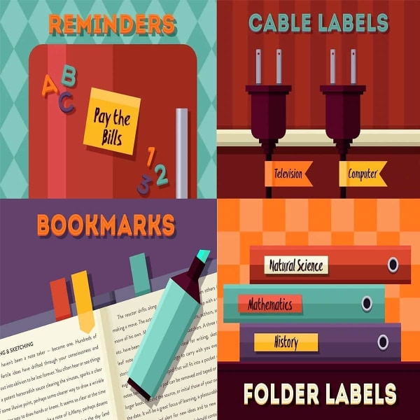 Farver Sidemarkør Indeksfaner, Arrow Sticky Tabs til skole og kontor, selvklæbende Sticky Notes til markering og bogmærker