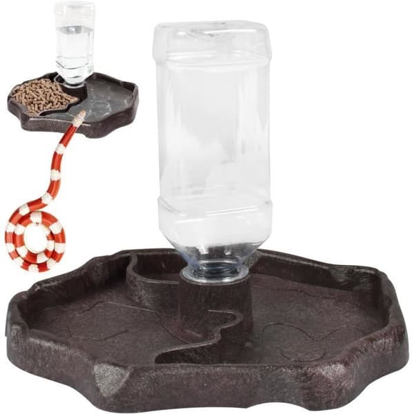 Reptil vanndispenser - 1 stk - 2 i 1 - Skilpaddevanner og mater - Slitesterk plast