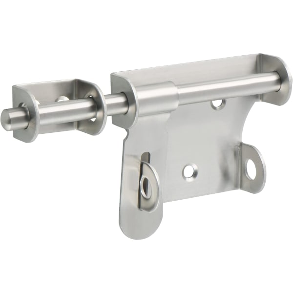 Grindlås for hageport, lås for tregrinder, kraftig grindlås, lås for hageskur, skyvelås, utendørs lås i børstet rustfritt stål (150 mm stang)