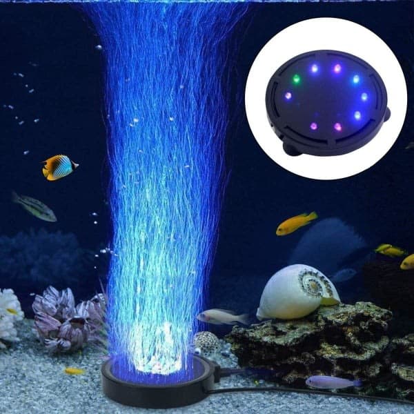 Akvarielampa med bubblor och LED-luftpump för sköldpaddsdekoration