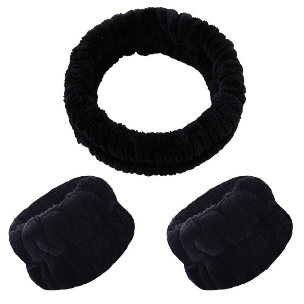 Spa-hiuspanta ja kasvonaamion ranneke Black