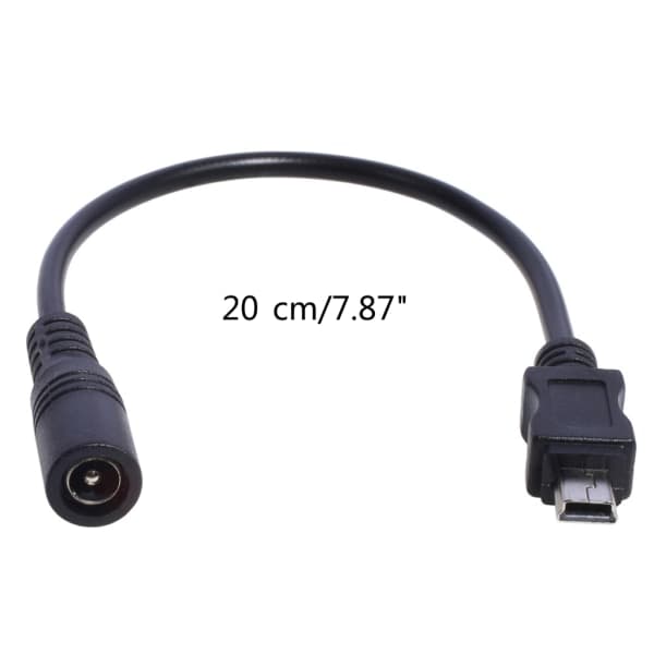 DC 5.5x2.1 hunn til Mini USB hann kabel 5521 strømuttak DC strømkobling - 5.5x2.1 adapter Mini USB konverter