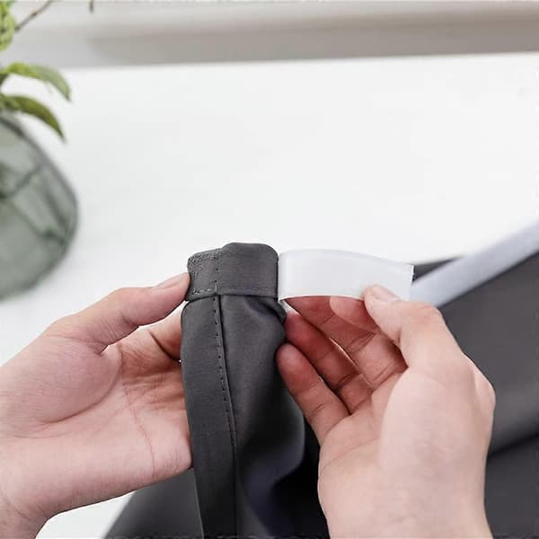 Dubbelsidig mörkläggningsgardin med kardborreband för vardagsrum sovrum grey Width 0.9 x Height 1.2m