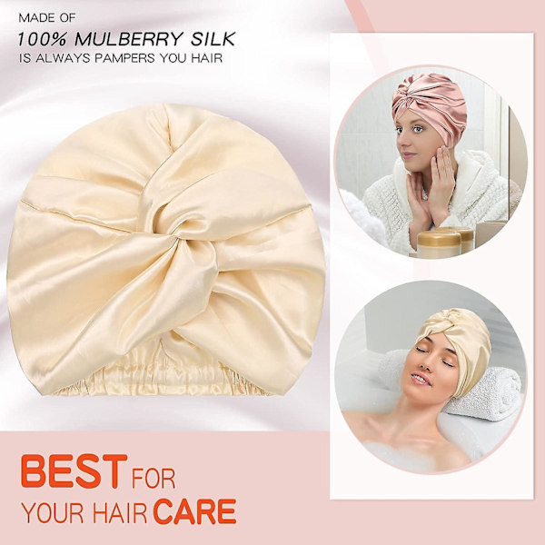 3 kpl Silkkihiusnauha nukkumiseen naisille Bonnet Silk Sleeping Bonnet Elastinen hiustenhoito Unihattu f