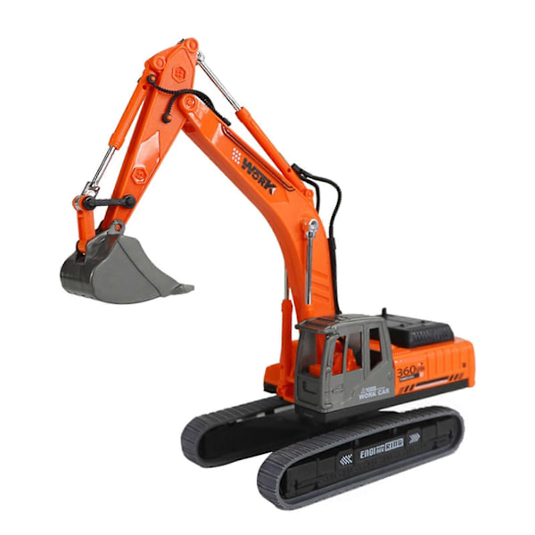 Barnleksak Bil Grävmaskin Modell Leksak Byggbil Leksak Bil Simulerings Ornament Grävmaskin Bygg Diecast Set 241228 Orange