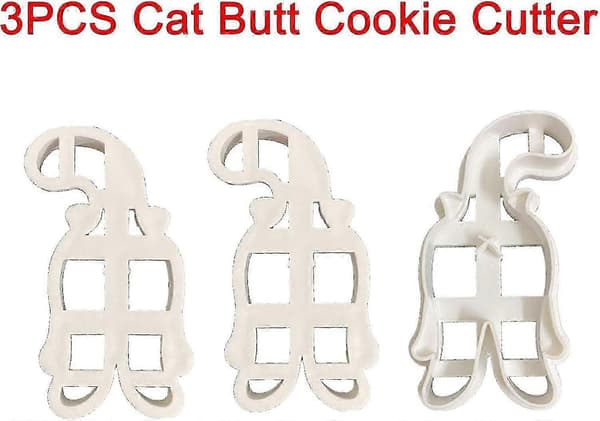 3 st Kitty Butt Kakformar, Katt Rumpa Kakform, 3d Kitty Butt Kakformar Katt Kakform Kitty Kakformar B