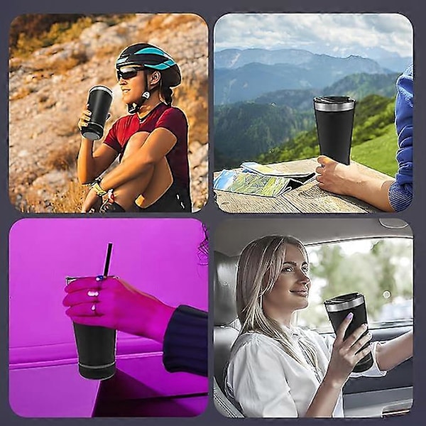 16oz Bluetooth Högtalare Mugg, Personlig Musik Högtalare Tumbler Mugg, Livsmedelsklassat Rostfritt Stål Vattenflaska Öl Mugg Gåva för Män Kvinnor Lake Blue