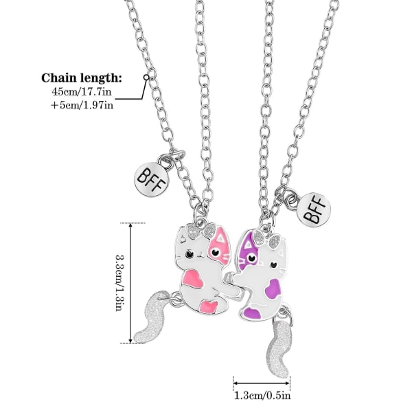Bedste veninde halskæde gaver magnetisk kat venskab halskæde smykker lang afstand fødselsdag jul brudepige