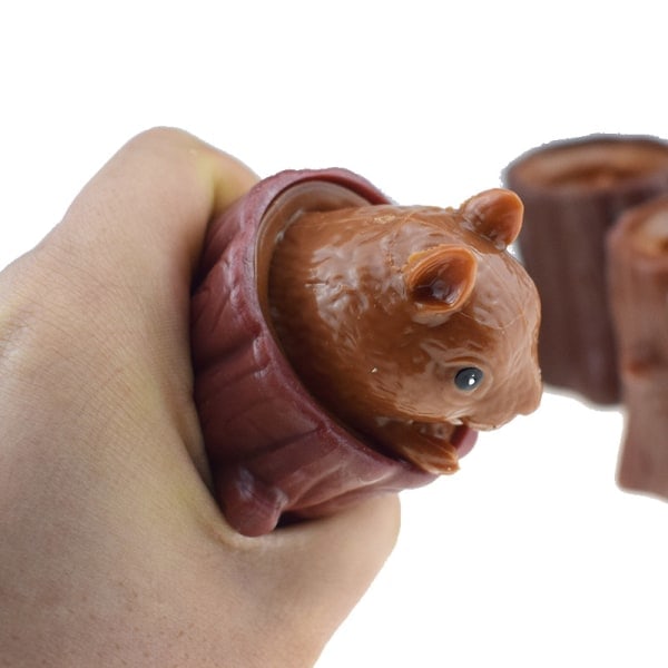 Silikon ekorre kopp 3-delad ekorre leksak barn ekorre kopp ekorre leksaksform lämplig för vänner.