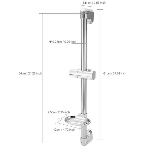 Dusjhodeholder - HB057 - Rustfritt stål - 360° rotasjon - Høydejusterbar