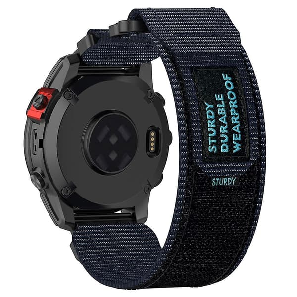 Til Garmin Fenix 7X/7X Pro/Instinct 2X/QuickFit 26mm Nylon Klistermærke Håndledsrem - Blå