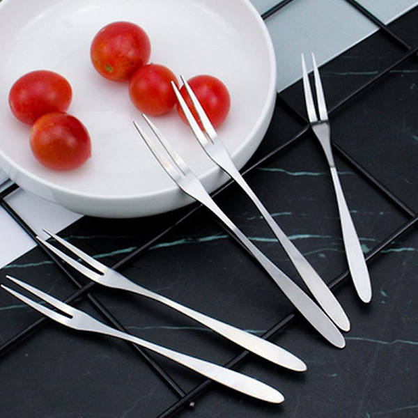 10 stk. Mini Frugtgaffel, Rustfrit Stål Kagegaffel Sæt